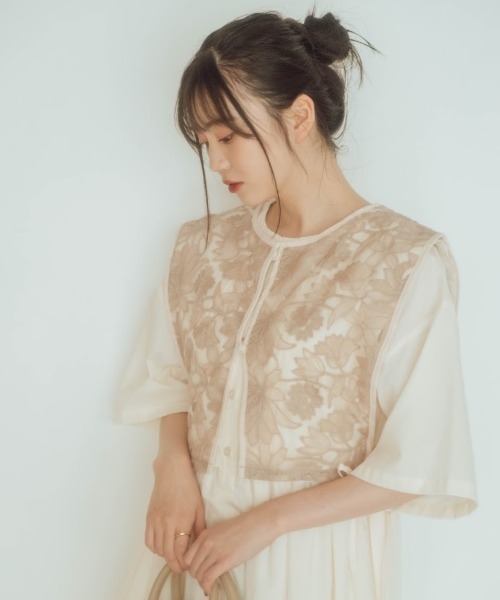 nemne store（ネンネストア）の「しょくぱんを並べるフラップピンタックワンピース（ワンピース・レディース・アイボリー/モカ/ミント・フリー）」の22枚目の写真