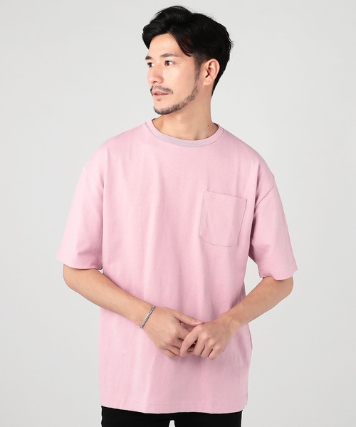 LIL VENDARS(リルヴェンダース)の「USAコットンポケット付きベビーウエイトワイド半袖カットソー(Tシャツ/カットソー・メンズ・ホワイト/ブラック/グレー/カーキ/サックスブルー/オレンジ/ミント/クリーム/ダークパープル/ラベンダー/スモークピンク/ダークベージュ・M/L)」の11枚目の写真
