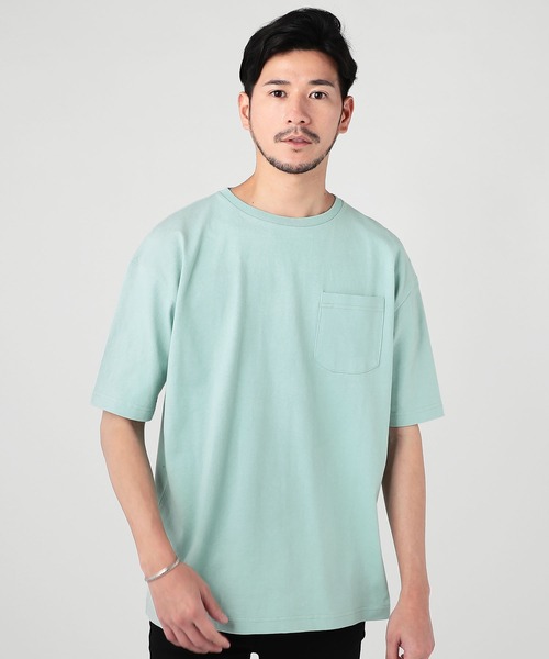 LIL VENDARS(リルヴェンダース)の「USAコットンポケット付きベビーウエイトワイド半袖カットソー(Tシャツ/カットソー・メンズ・ホワイト/ブラック/グレー/カーキ/サックスブルー/オレンジ/ミント/クリーム/ダークパープル/ラベンダー/スモークピンク/ダークベージュ・M/L)」の8枚目の写真