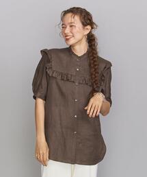 BEAUTY&YOUTH UNITED ARROWS | BY フリルスタンドカラー5分袖ブラウス -ウォッシャブル-(シャツ/ブラウス)