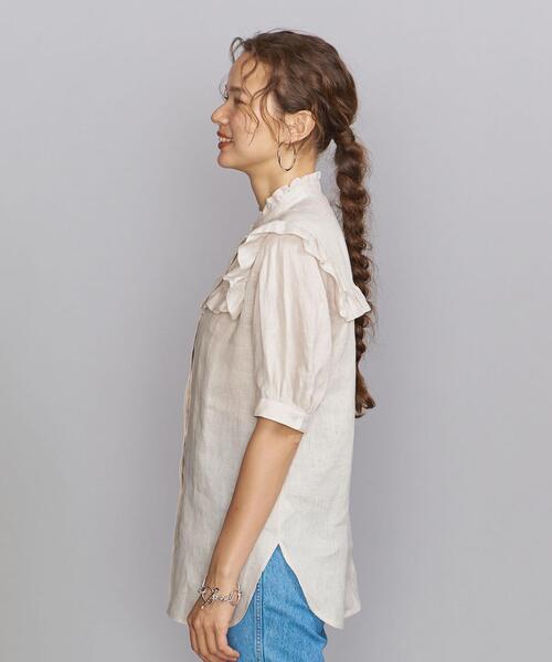 美品　UNITED ARROWS C フリル スタンドカラー シャツ UNITED ARROWS（ユナイテッドアローズ）の「C フリル スタンド