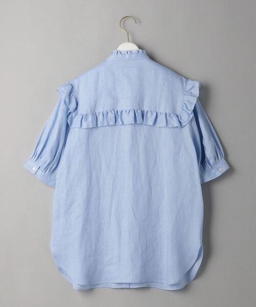 BEAUTY&YOUTH UNITED ARROWS（ビューティーアンドユースユナイテッドアローズ）の「BY フリルスタンドカラー5分袖ブラウス -ウォッシャブル-（シャツ/ブラウス・レディース・ダークブラウン/ナチュラル/ライトブルー・FREE）」の12枚目の写真