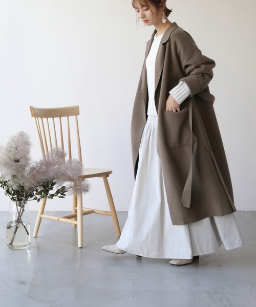 frames RAY CASSIN（フレームスレイカズン）の「【WEB限定】ニットメルトンテーラーコート（その他アウター・レディース・ブラック/ベージュ/モカ/キナリ・FREE）」の15枚目の写真