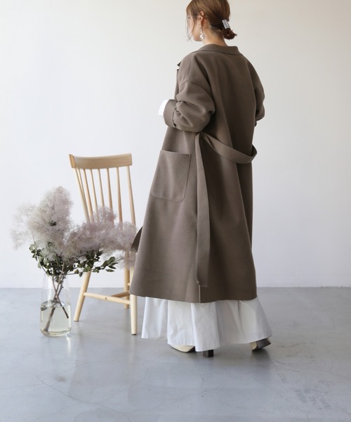 frames RAY CASSIN（フレームスレイカズン）の「【WEB限定】ニットメルトンテーラーコート（その他アウター・レディース・ブラック/ベージュ/モカ/キナリ・FREE）」の16枚目の写真