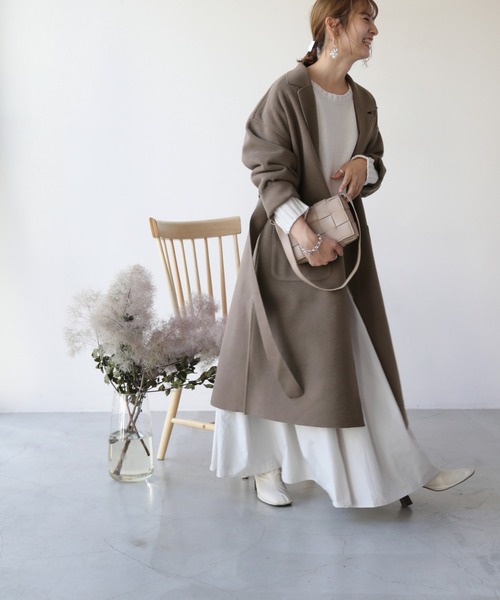 frames RAY CASSIN（フレームスレイカズン）の「【WEB限定】ニットメルトンテーラーコート（その他アウター・レディース・ブラック/ベージュ/モカ/キナリ・FREE）」の14枚目の写真