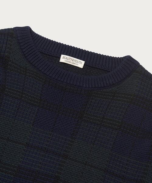 BEAUTY&YOUTH UNITED ARROWS（ビューティーアンドユースユナイテッドアローズ）の「BY ブラックウォッチ バルーンシルエット ニット -ウォッシャブル-（ニット/セーター・メンズ・ダークグリーン・XL/S/L/M）」の5枚目の写真