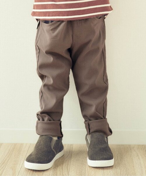 apres les cours（アプレレクール）の「カラフルツイル/7days Style pants　10分丈（その他パンツ・キッズ・ブラウン/ピンク/カーキ/ブラック/アイボリー/ブルー・110/120/80/90/130/140/100）」の4枚目の写真