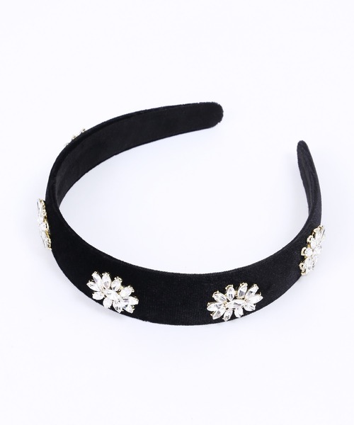 WC（ダブル シー）の「ベロアビジューカチューシャ（カチューシャ・レディース・ブラック・FREE）」の3枚目の写真