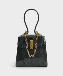 CHARLES & KEITH | トップハンドル チェーンリンクトラペーズバッグ / Top Handle Chain Link Trapeze Bag(ハンドバッグ)