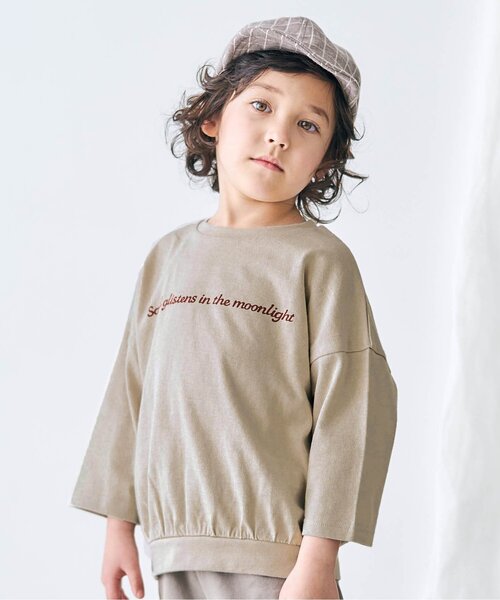 apres les cours（アプレレクール）の「リラックスロゴTシャツ（Tシャツ/カットソー・キッズ・ピンク/ブルー/ベージュ/ブラウン/オレンジ・100/110/140/90/120/130/80）」の3枚目の写真