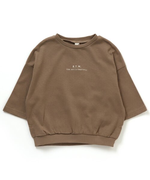 apres les cours（アプレレクール）の「リラックスロゴTシャツ（Tシャツ/カットソー・キッズ・ピンク/ブルー/ベージュ/ブラウン/オレンジ・100/110/140/90/120/130/80）」の2枚目の写真