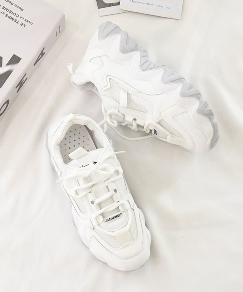 NOFALL（ノーフォール）の「デザインソールダッドスニーカー（スニーカー・レディース・ホワイト/ベージュ・LL/3L/SS/S/M/L）」の13枚目の写真