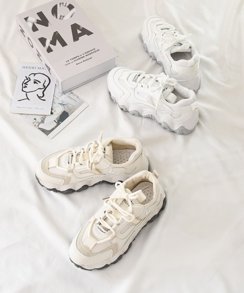 NOFALL（ノーフォール）の「デザインソールダッドスニーカー（スニーカー・レディース・ホワイト/ベージュ・LL/3L/SS/S/M/L）」の20枚目の写真