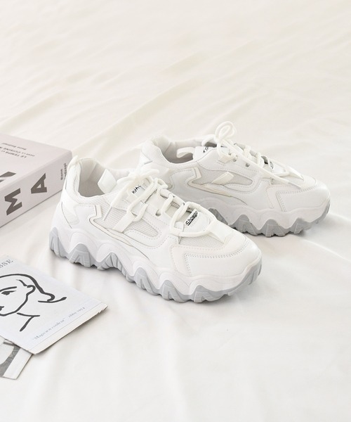 NOFALL（ノーフォール）の「デザインソールダッドスニーカー（スニーカー・レディース・ホワイト/ベージュ・LL/3L/SS/S/M/L）」の18枚目の写真