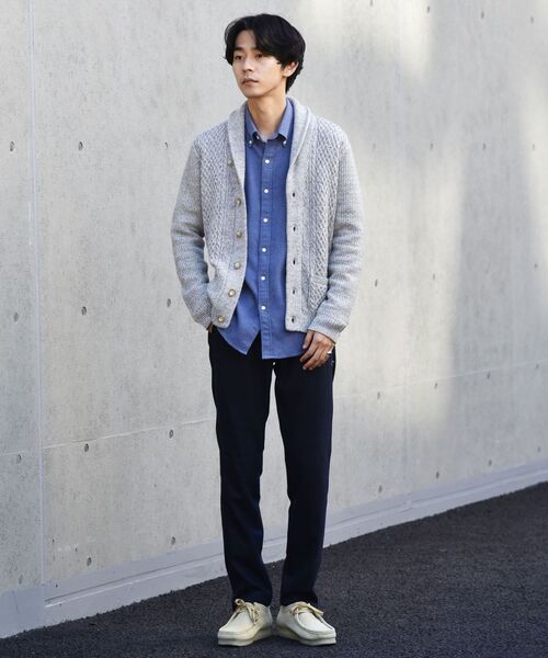 SHIPS(シップス)の「SHIPS:〈手洗い可能〉ミドルゲージ ランダムアラン ショールカラー カーディガン(カーディガン/ボレロ・メンズ・ブラック/グレー/ネイビー/キャメル・SMALL/MEDIUM/LARGE/X-LARGE)」の13枚目の写真