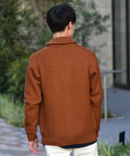 SHIPS(シップス)の「SHIPS:〈手洗い可能〉ミドルゲージ ランダムアラン ショールカラー カーディガン(カーディガン/ボレロ・メンズ・ブラック/グレー/ネイビー/キャメル・SMALL/MEDIUM/LARGE/X-LARGE)」の22枚目の写真