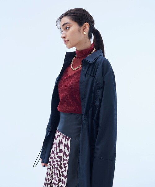 UNITED TOKYO(ユナイテッドトウキョウ)の「アーチシャーリングロングシャツ(シャツ/ブラウス・レディース・ホワイト/ブラック・FREE)」の12枚目の写真