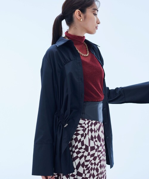 UNITED TOKYO(ユナイテッドトウキョウ)の「アーチシャーリングロングシャツ(シャツ/ブラウス・レディース・ホワイト/ブラック・FREE)」の14枚目の写真