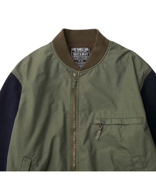 HYSTERIC GLAMOUR(ヒステリックグラマー)の「MIDDLE FINGER リブブルゾン(その他アウター・メンズ・ブラック/カモフラージュ/カーキ・SMALL/MEDIUM/LARGE/X-LARGE)」の5枚目の写真