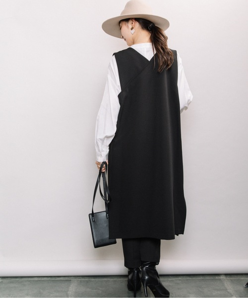 ELVENCE DEUX(エルベンスドゥ)の「ロングジレ(その他アウター・レディース・ブラック/モカ・FREE)」の11枚目の写真