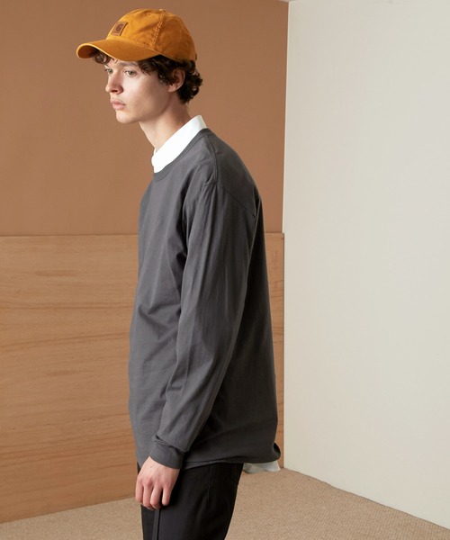 FRUIT OF THE LOOM（フルーツオブザルーム）の「FRUIT OF THE LOOM Crew Neck Cut & Sew Cotton Long Sleeve フルーツオブザルーム ロングスリーブカットソー（Tシャツ/カットソー・メンズ・ホワイト/ヘザーグレー/ブラウン/パープル/チャコールグレー/ネイビー/ブラック・L/M/XL）」の13枚目の写真