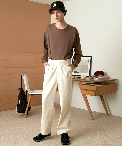 FRUIT OF THE LOOM（フルーツオブザルーム）の「FRUIT OF THE LOOM Crew Neck Cut & Sew Cotton Long Sleeve フルーツオブザルーム ロングスリーブカットソー（Tシャツ/カットソー・メンズ・ホワイト/ヘザーグレー/ブラウン/パープル/チャコールグレー/ネイビー/ブラック・L/M/XL）」の18枚目の写真