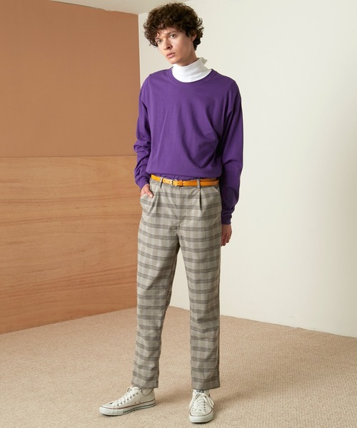 FRUIT OF THE LOOM（フルーツオブザルーム）の「FRUIT OF THE LOOM Crew Neck Cut & Sew Cotton Long Sleeve フルーツオブザルーム ロングスリーブカットソー（Tシャツ/カットソー・メンズ・ホワイト/ヘザーグレー/ブラウン/パープル/チャコールグレー/ネイビー/ブラック・L/M/XL）」の19枚目の写真
