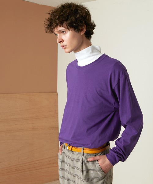 FRUIT OF THE LOOM（フルーツオブザルーム）の「FRUIT OF THE LOOM Crew Neck Cut & Sew Cotton Long Sleeve フルーツオブザルーム ロングスリーブカットソー（Tシャツ/カットソー・メンズ・ホワイト/ヘザーグレー/ブラウン/パープル/チャコールグレー/ネイビー/ブラック・L/M/XL）」の15枚目の写真