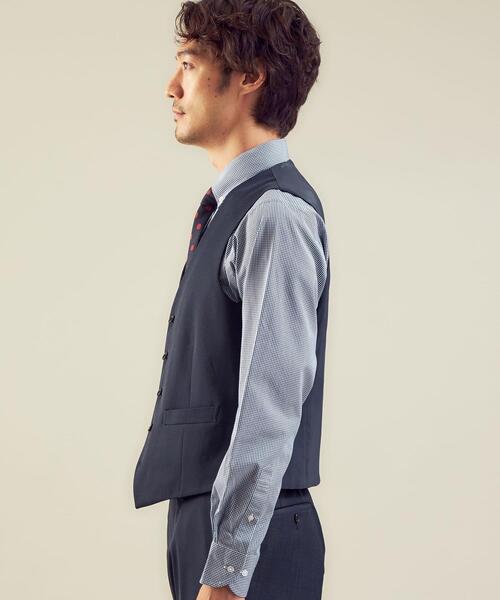 WORK TRIP OUTFITS GREEN LABEL RELAXING（ワークトリップアウトフィッツグリーンレーベル リラクシング）の「WTO シャンブレー 5B スーツベスト -ウォッシャブル- ＊＊（スーツベスト・メンズ・ダークブラウン/ネイビー・XXS/40/XL/50/XS/42/S/44/M/46/L/48）」の6枚目の写真