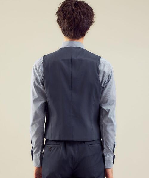 WORK TRIP OUTFITS GREEN LABEL RELAXING（ワークトリップアウトフィッツグリーンレーベル リラクシング）の「WTO シャンブレー 5B スーツベスト -ウォッシャブル- ＊＊（スーツベスト・メンズ・ダークブラウン/ネイビー・XXS/40/XL/50/XS/42/S/44/M/46/L/48）」の7枚目の写真