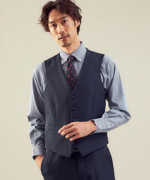 WORK TRIP OUTFITS GREEN LABEL RELAXING（ワークトリップアウトフィッツグリーンレーベル リラクシング）の「WTO シャンブレー 5B スーツベスト -ウォッシャブル- ＊＊（スーツベスト・メンズ・ダークブラウン/ネイビー・XXS/40/XL/50/XS/42/S/44/M/46/L/48）」の8枚目の写真