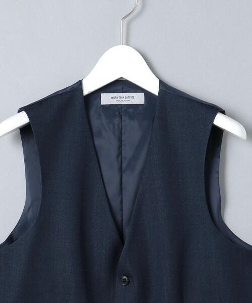 WORK TRIP OUTFITS GREEN LABEL RELAXING（ワークトリップアウトフィッツグリーンレーベル リラクシング）の「WTO シャンブレー 5B スーツベスト -ウォッシャブル- ＊＊（スーツベスト・メンズ・ダークブラウン/ネイビー・XXS/40/XL/50/XS/42/S/44/M/46/L/48）」の12枚目の写真