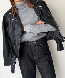 CANAL JEAN | NAF(ナフ) vintage風レザーライダースジャケット(ライダースジャケット)