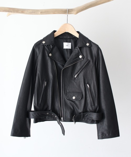 CANAL JEAN（キャナルジーン）の「NAF(ナフ) vintage風レザーライダースジャケット（ライダースジャケット・レディース・ブラック・36/38）」の7枚目の写真