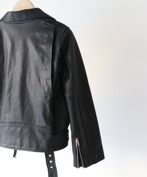 CANAL JEAN（キャナルジーン）の「NAF(ナフ) vintage風レザーライダースジャケット（ライダースジャケット・レディース・ブラック・36/38）」の9枚目の写真