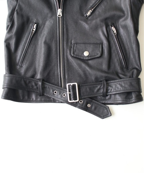 CANAL JEAN（キャナルジーン）の「NAF(ナフ) vintage風レザーライダースジャケット（ライダースジャケット・レディース・ブラック・36/38）」の10枚目の写真