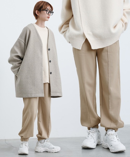 select MOCA（セレクトモカ）の「2021 A/W スウェットジョガーパンツ（スウェットパンツ・レディース・ブラック/ライトベージュ・FREE）」の2枚目の写真