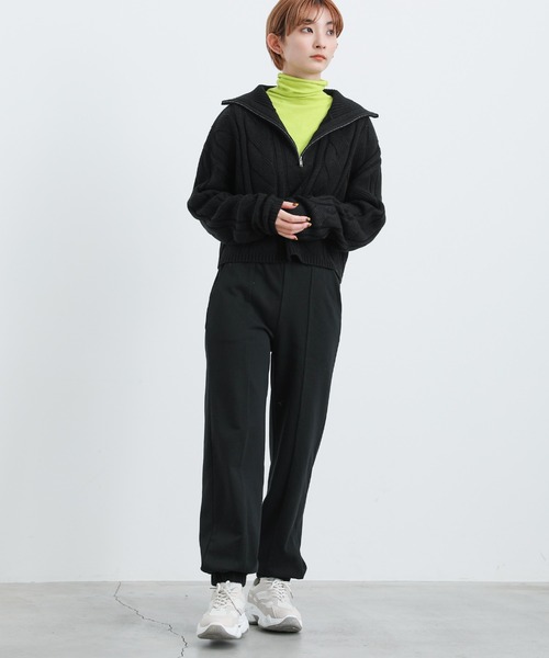 select MOCA（セレクトモカ）の「2021 A/W スウェットジョガーパンツ（スウェットパンツ・レディース・ブラック/ライトベージュ・FREE）」の4枚目の写真