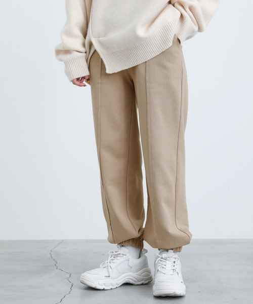 select MOCA（セレクトモカ）の「2021 A/W スウェットジョガーパンツ（スウェットパンツ・レディース・ブラック/ライトベージュ・FREE）」の5枚目の写真