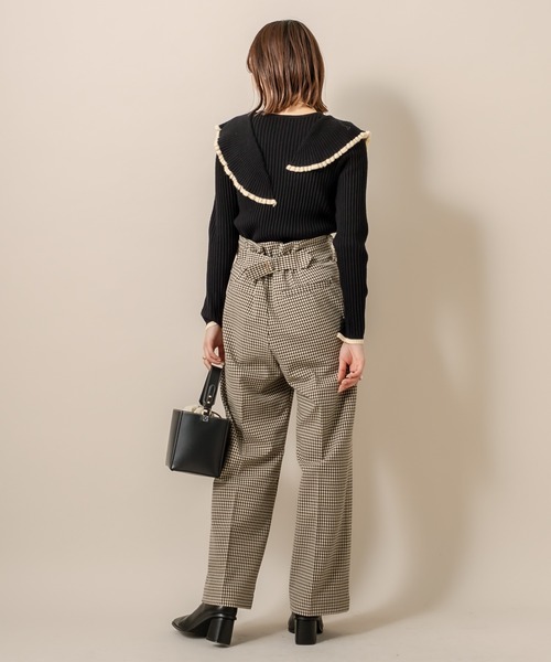 mline（エムライン）の「[mline] WEB限定 配色フリルニット（ニット/セーター・レディース・ブラック/グリーン/アイボリー・FREE）」の22枚目の写真