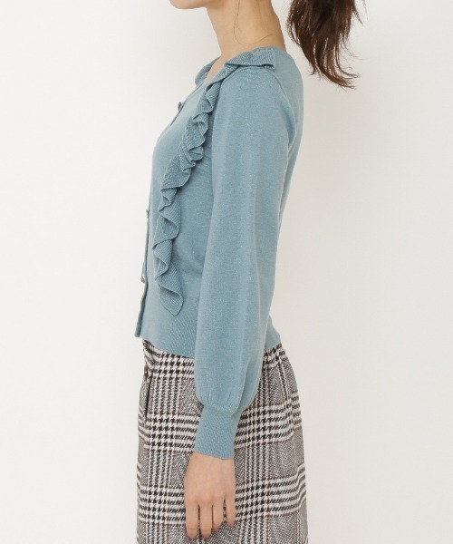 WILLSELECTION（ウィルセレクション）の「ビジューボタンラッフルカーデトップス（カーディガン/ボレロ・レディース・オフホワイト/ピンク/ラベンダー/グリーン・MEDIUM）」の22枚目の写真