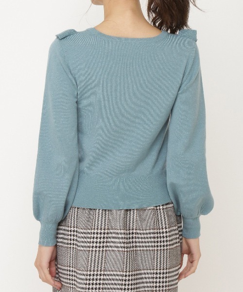 WILLSELECTION（ウィルセレクション）の「ビジューボタンラッフルカーデトップス（カーディガン/ボレロ・レディース・オフホワイト/ピンク/ラベンダー/グリーン・MEDIUM）」の11枚目の写真