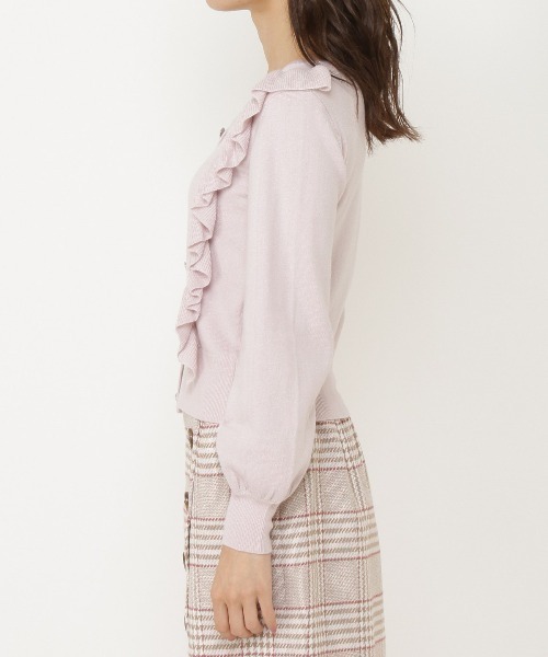 WILLSELECTION（ウィルセレクション）の「ビジューボタンラッフルカーデトップス（カーディガン/ボレロ・レディース・オフホワイト/ピンク/ラベンダー/グリーン・MEDIUM）」の21枚目の写真