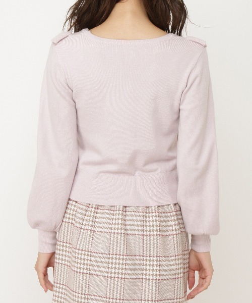 WILLSELECTION（ウィルセレクション）の「ビジューボタンラッフルカーデトップス（カーディガン/ボレロ・レディース・オフホワイト/ピンク/ラベンダー/グリーン・MEDIUM）」の9枚目の写真