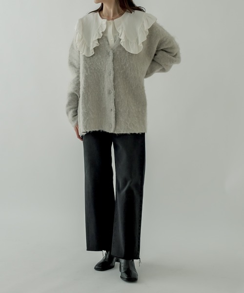 モヘアライクロングカーディガン