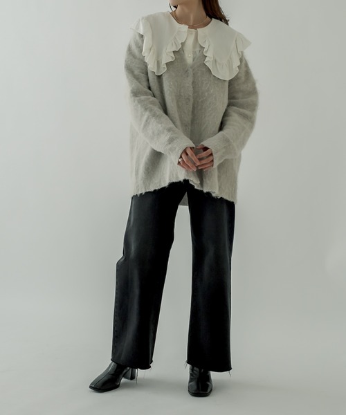 モヘアライクロングカーディガン