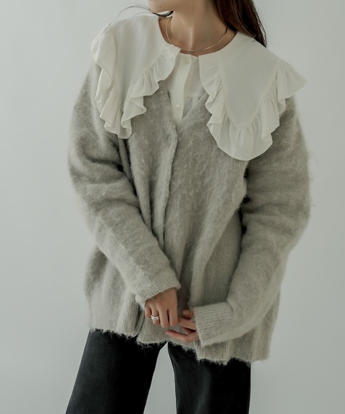 モヘアライクロングカーディガン