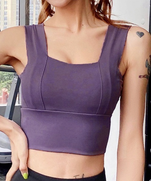 HYSSHOP（エイチワイエスショップ）の「ヨガウェアレディース スポーツブラトップス カップ付き[トレーニングウェア/ジムウェア/ピラティスウェア]（スポーツブラ・レディース・ブラック/ブルー/ワイン/コーラル/バイオレット/ライラック/ピンク/グリーン/ラベンダー/イエロー/チェリーピンク・S/M/L/XL）」の5枚目の写真