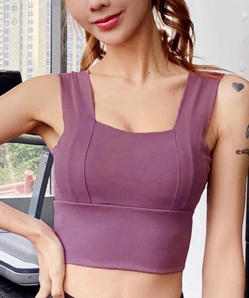 HYSSHOP（エイチワイエスショップ）の「ヨガウェアレディース スポーツブラトップス カップ付き[トレーニングウェア/ジムウェア/ピラティスウェア]（スポーツブラ・レディース・ブラック/ブルー/ワイン/コーラル/バイオレット/ライラック/ピンク/グリーン/ラベンダー/イエロー/チェリーピンク・S/M/L/XL）」の6枚目の写真