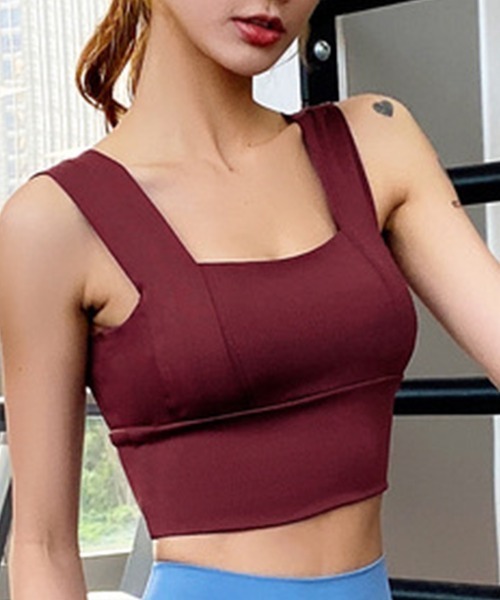 HYSSHOP（エイチワイエスショップ）の「ヨガウェアレディース スポーツブラトップス カップ付き[トレーニングウェア/ジムウェア/ピラティスウェア]（スポーツブラ・レディース・ブラック/ブルー/ワイン/コーラル/バイオレット/ライラック/ピンク/グリーン/ラベンダー/イエロー/チェリーピンク・S/M/L/XL）」の10枚目の写真